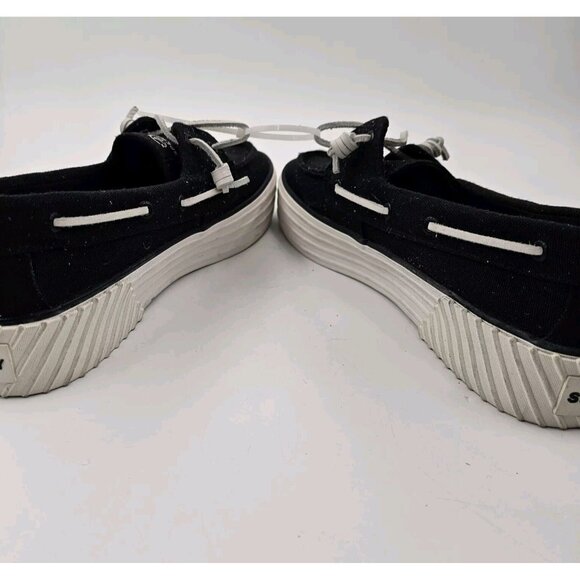 Sperry Women's Bahama 2.0 Black Platform Sneakers Size 11 - Picture 4 of 10